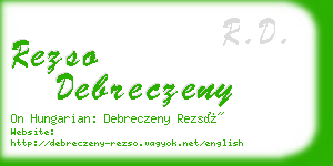 rezso debreczeny business card